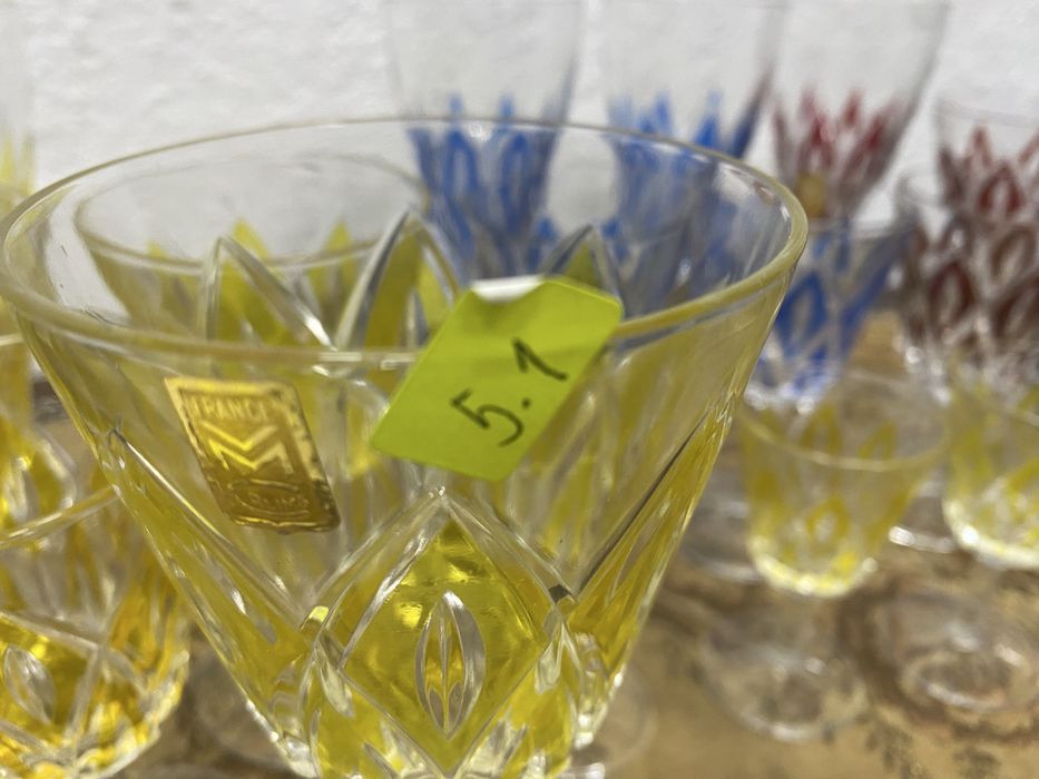 Немски кристални чаши цветно стъкло