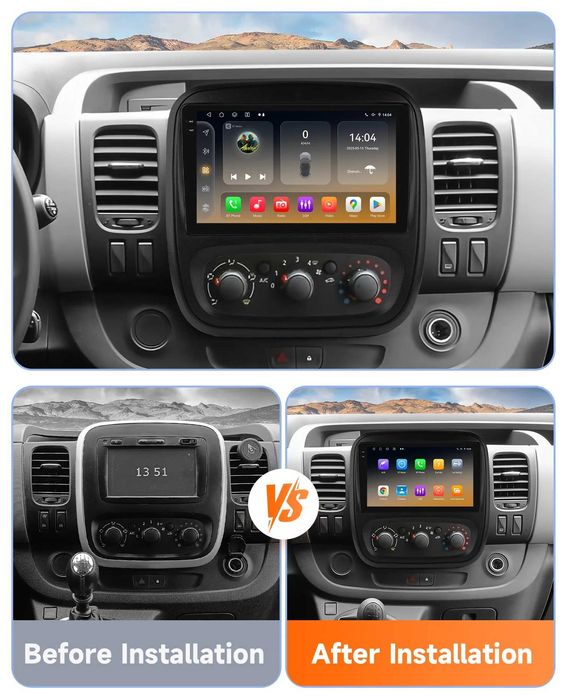 Мултимедия 9″ Android 14 за RENAULT TRAFIC III OPEL VIVARO B Carplay