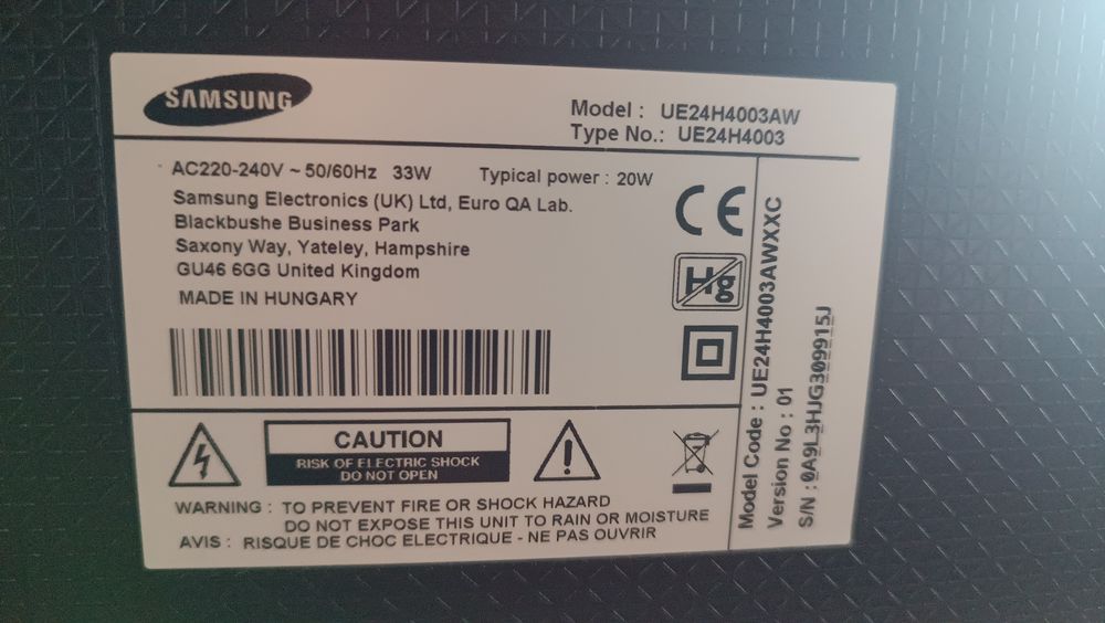 Televizor Led Samsung 24 inch cu telecomanda originala suport perete