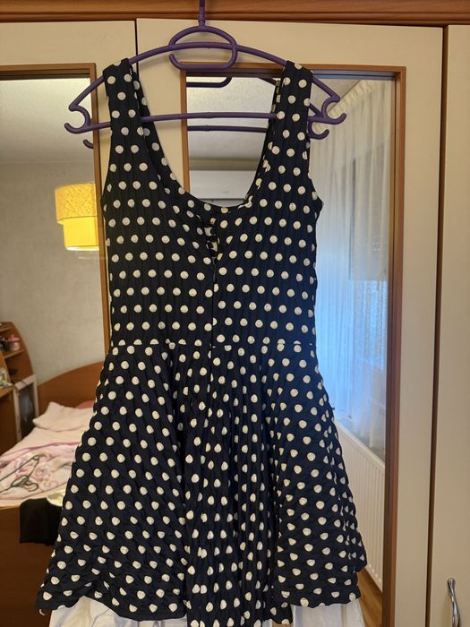 Рокля на точки - тъмносиня