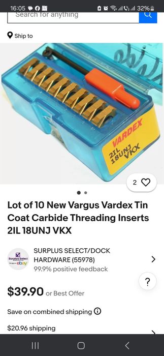 Pastile Carbura Widia TiN si portcutite pt filete int. și exterioare