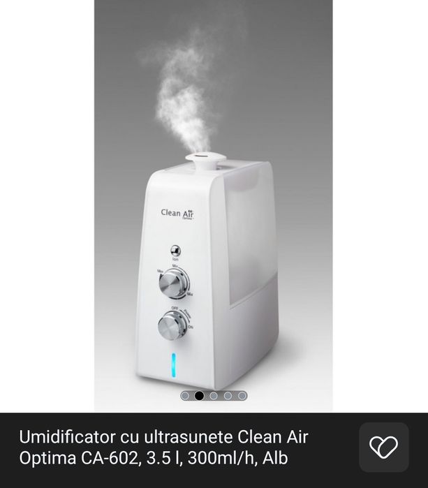 Umidificator aer Clean Air inteligent alb