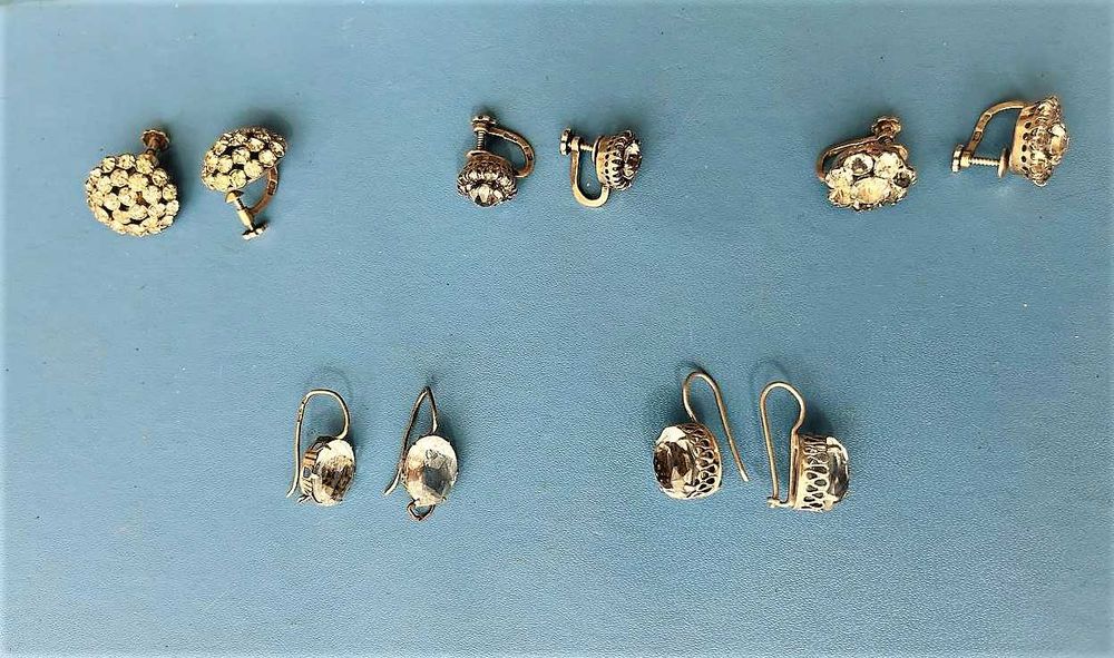 Серебро серьги 875 пробы СССР. Горный хрусталь.