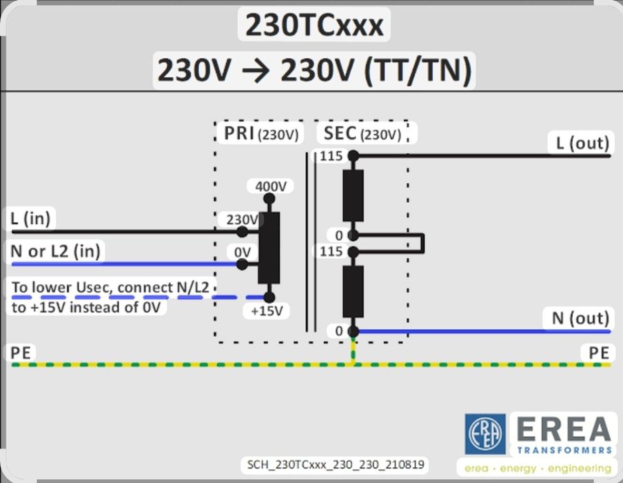 Сухой трансформатор безопасности erea tc 6300