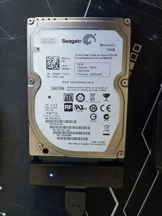 HDD Seagate 750GB 2.5" SATA 7200RPM – ST9750420AS – Testat, Perfect Funcțional -  Cu windows