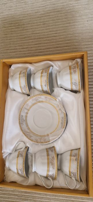 Set cafea Yamasen Golden Collection Japan, portelan aurit 24K