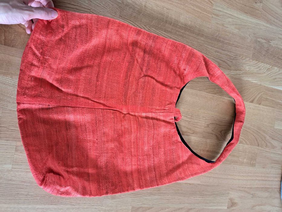 Geanta umar boho, matase Thailanda, portocalie, textil