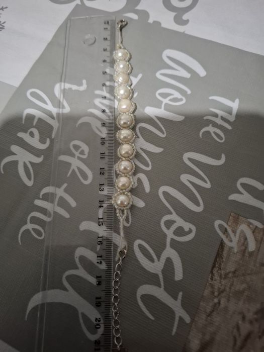 Brățară perle de cultura mari 1 cm  elastica