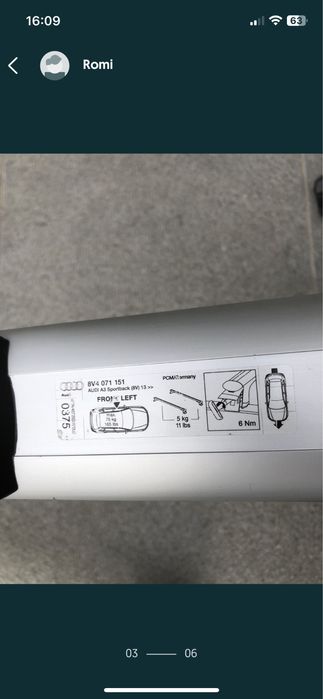 Bare transversale pentru Audi, originale