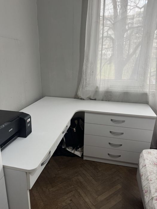 Мебели за спалня бял гланц