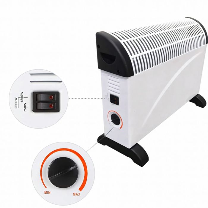 Електрически конвектор 2000 W с термостат – Енергийно ефективен и тих