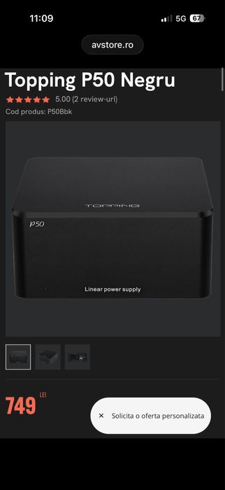 Topping P50 sursa alimentare 15 v si 5 v usb