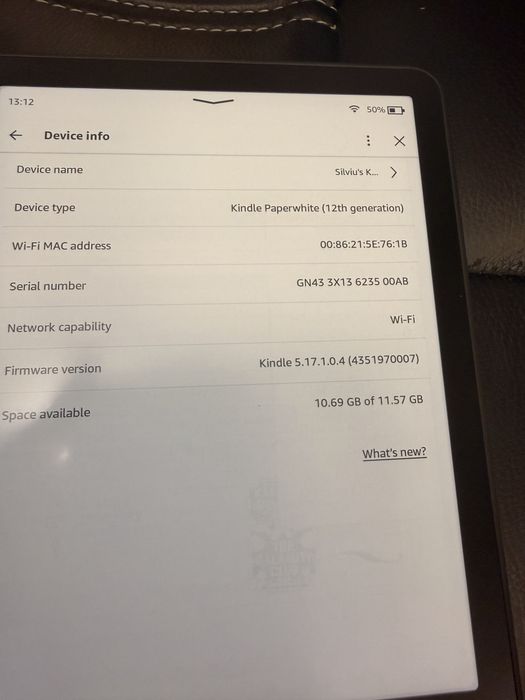 Ebook Reader amazon kindle paperwhite 12 gen 7” husa orginala inclusa 16gb