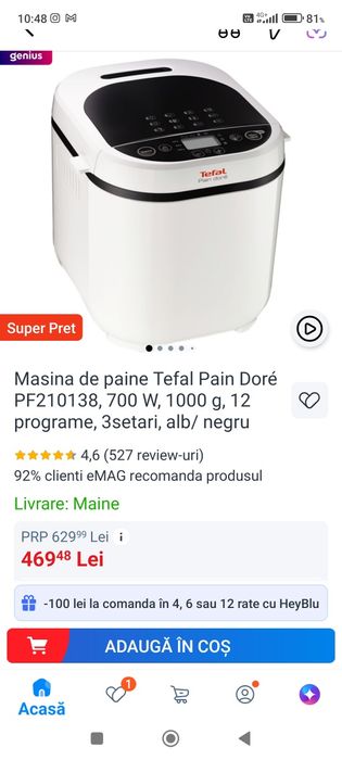 Aparat pâine Tefal