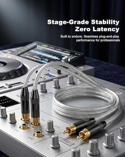 Нови Hi-Fi RCA аудио кабел 1.8 м 2 броя за усилвател саундбар субуфер сребърно ядро 24K позлата