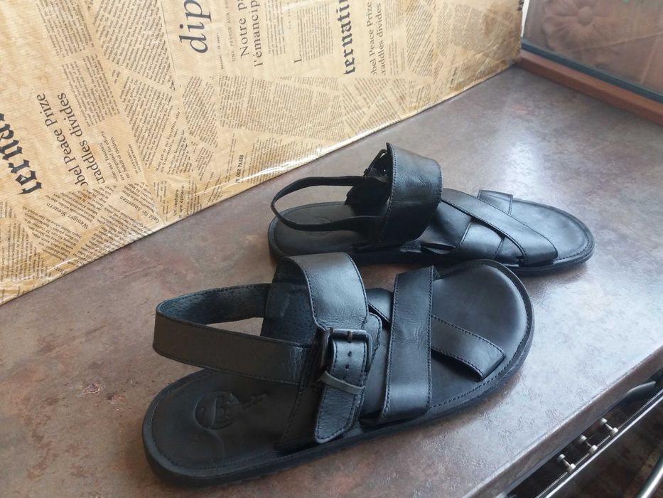 мъжки сандали,Bata,летни отворени обувки,черни кожени сандали