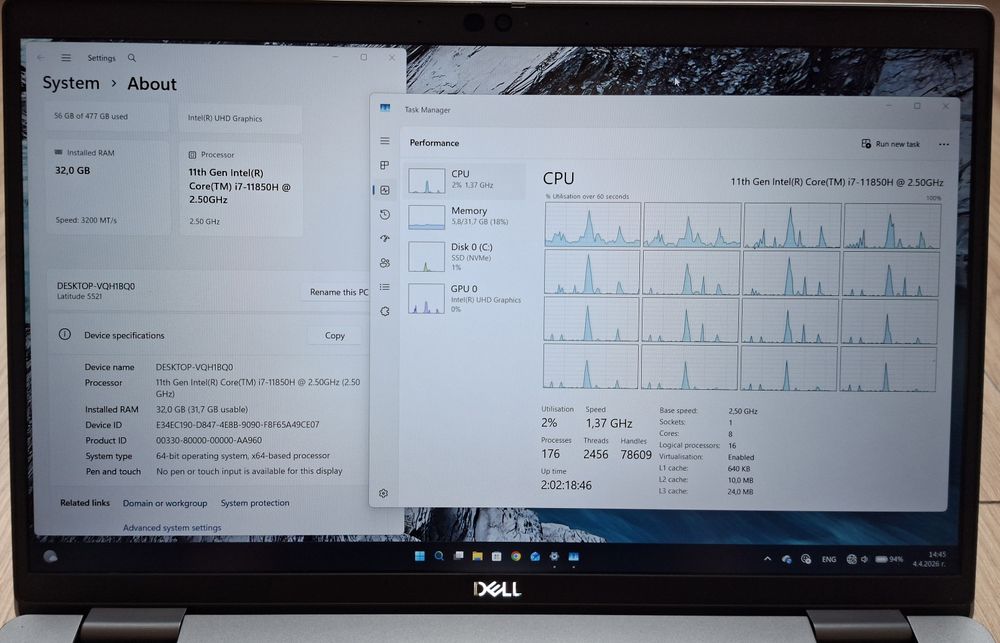 15.6' IPS Dell Latitude 5521 Intel Core i7-11850H/32GB DDR4/512GB/Бат.4ч.