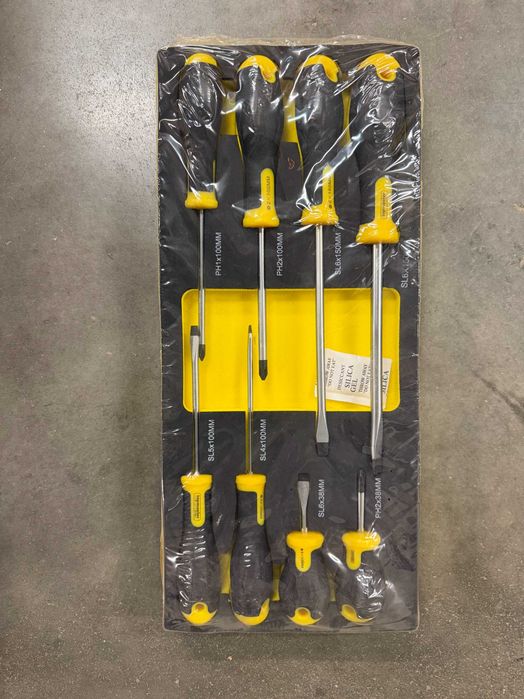 Комплект вложки адаптери 1/2“ и 1/4“ 87 части/Отвертки прави и кръстати к-т 8бр