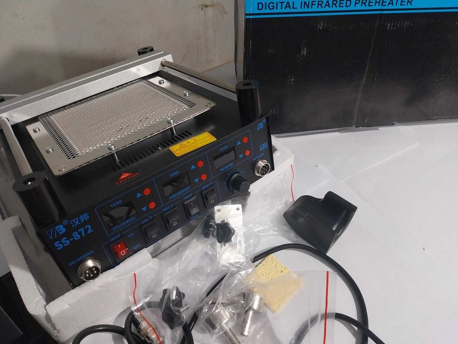 Statie de lipit 3 in 1, plita preincalzire infrarosu, 500W, (Bga rework station), letcon si suflanta aer cald - SS-872