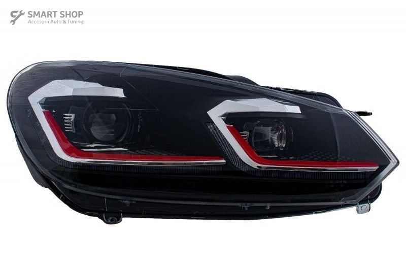 Grila Centrala si Faruri LED Semnalizare Secventiala LHD VW Golf 6 VI