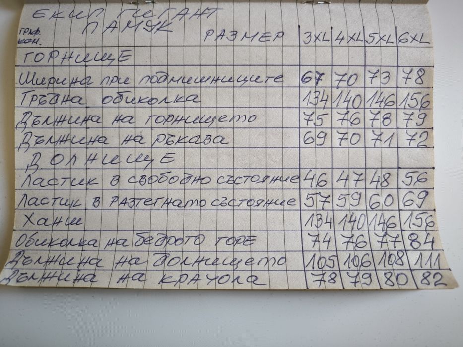 Памучен екип ГИГАНТ 3XL, 4XL, 5XL, 6XL.