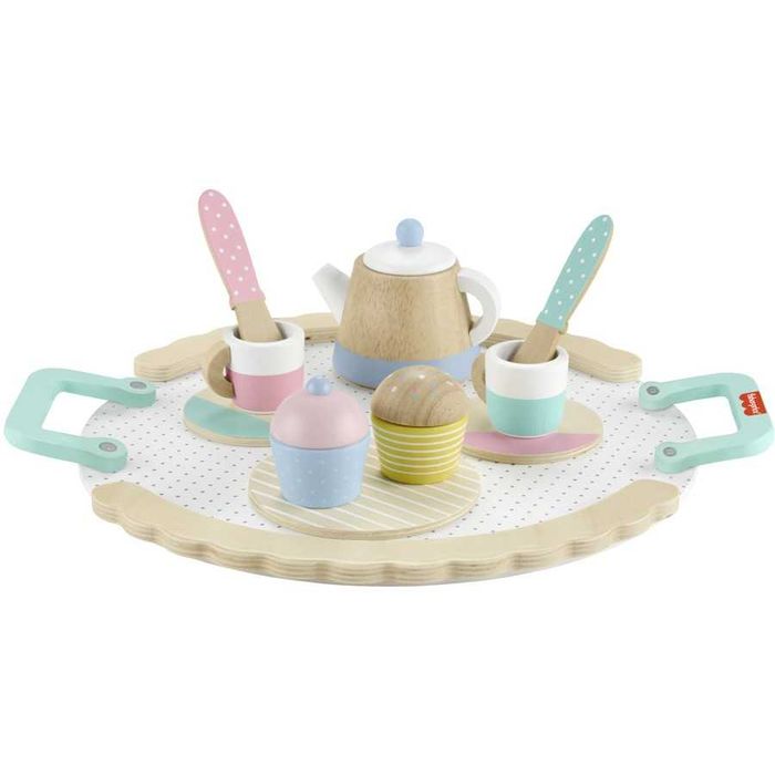 Детски дървен комплект за чай закуска за дървена кухня Fisher Price