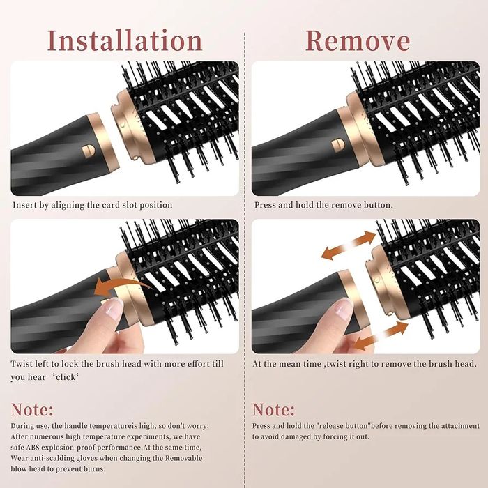 Стилизатор за коса 6в1, йонен сешоар, изправяне, въздушна маша къдрици