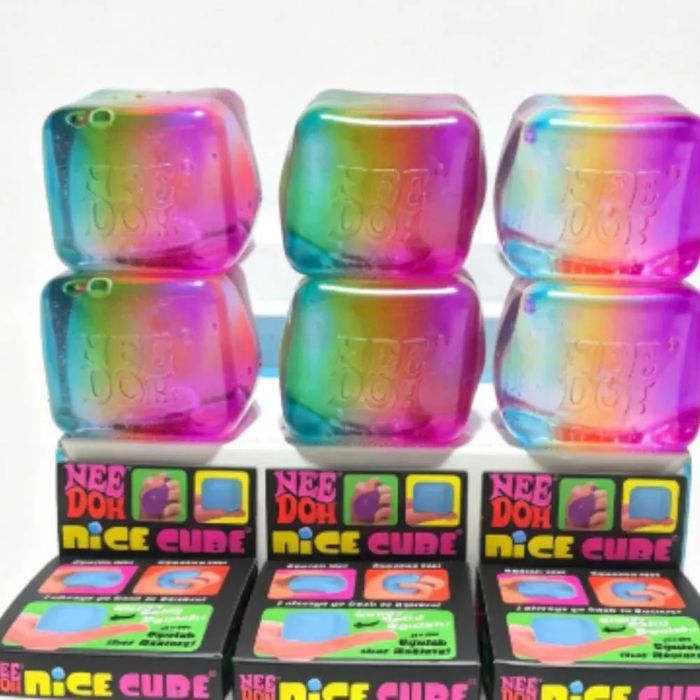 Nee Doh Nice Cube Rainbow Squishy/Кубче Скуиши/Куб NeeDoh