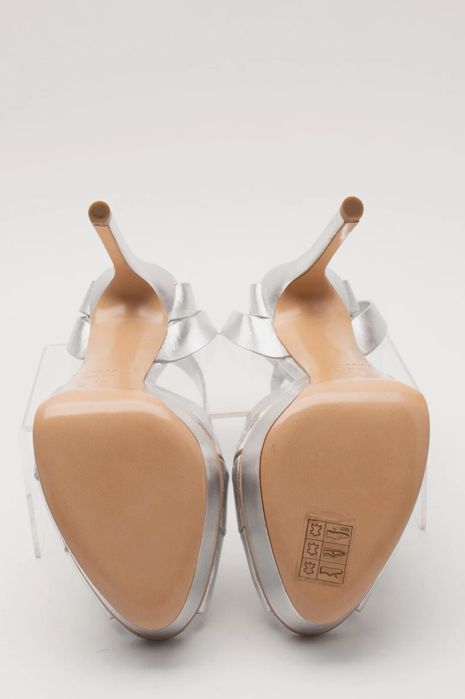 Sandale piele Casadei argintii