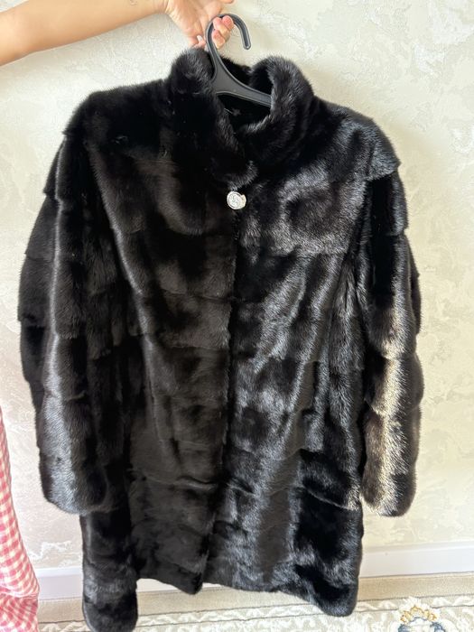 Шуба норка черная трансформер 50-52р срочно