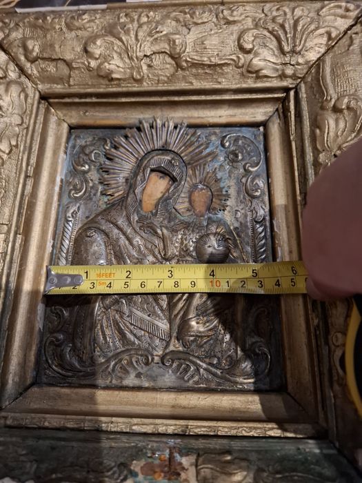 Icoană interbelică Maica Domnului cu pruncul în brațe