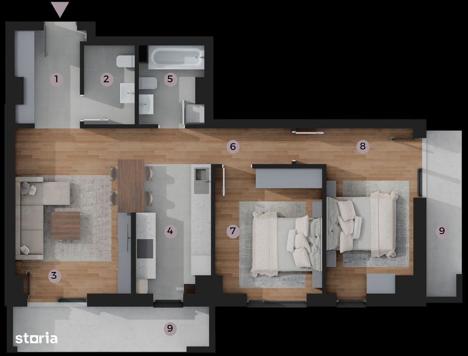 Apartament 3 Camere spatios, bloc C1, Tatarasi-Venetia, la Millennium