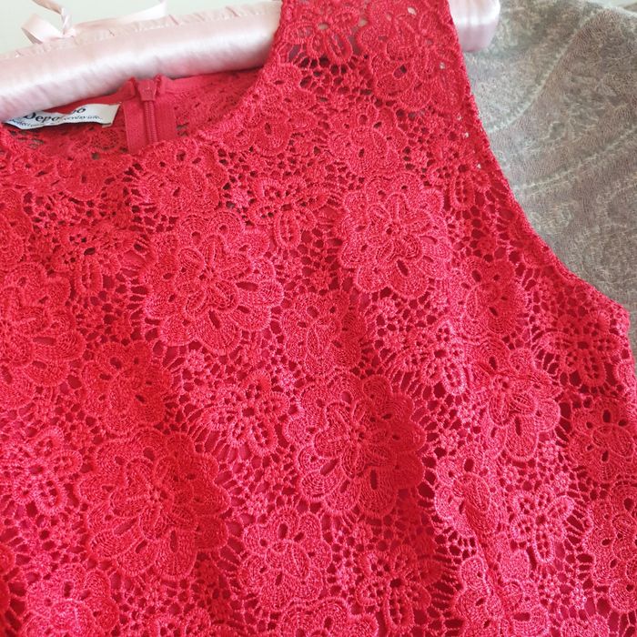 Rochie ocazie midi dantelă din bumbac