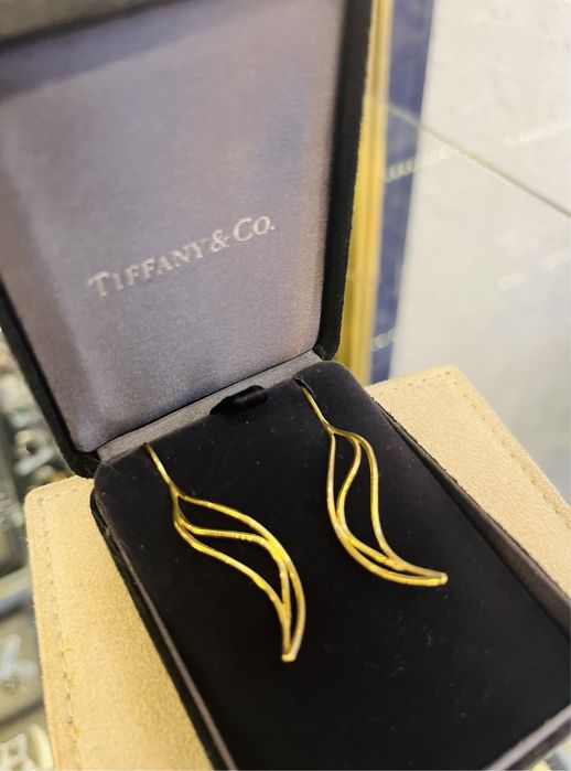 Златни обеци Tiffany & Co. Elsa Peretti 18K Gold Wave