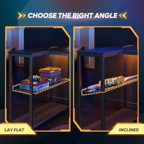 Bestier L-образно бюро с LED и контакти