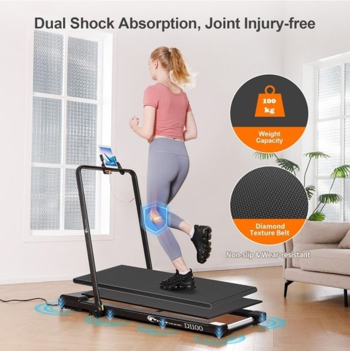 Banda de alergat electrica FitTronic® Delta 1100, Viteza pana la 14km/h, motor 2.0 CP, Apps Kinomap, Zwift, Newrunway