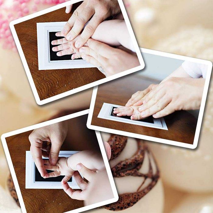 Set amprente bebelus kit pentru maini si picioare cadou ideal 8x12.5cm