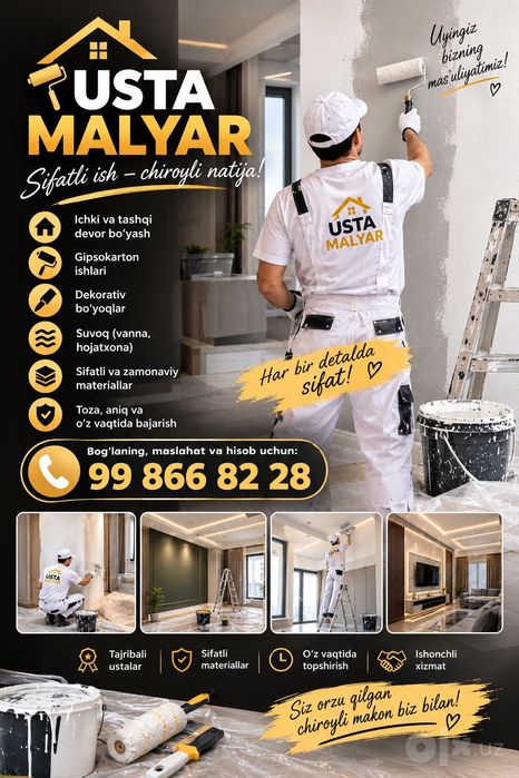 Ishimiz sifatiga kafolat beramiz!