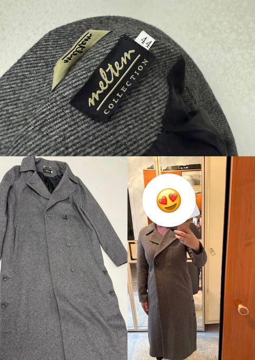 Осеннее пальто серого цвета