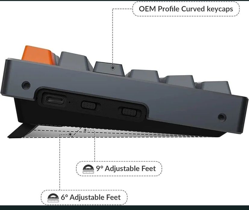 Tastatură mecanică Wi-Fi, Keychron K4C3 RGB, v2
