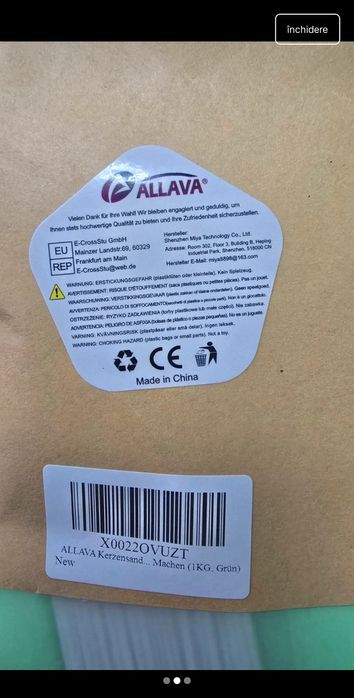 Set 5 bucati ceara parafina pentru lumanari