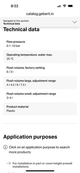 Структура за вграждане Geberit Alpha 8 см