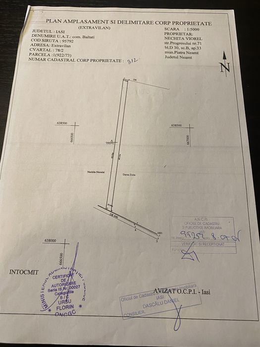 Vind teren exstravilan cu deschidere la E 85 Baltati