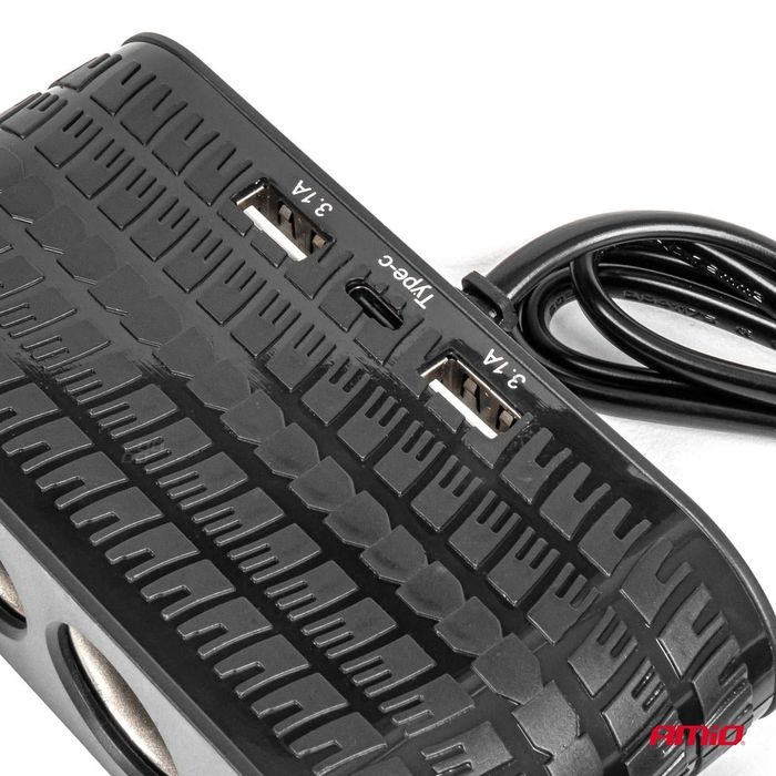 разклонител за запалка с зарядно устройство 2x usb-a 1x usb-c 12v ...