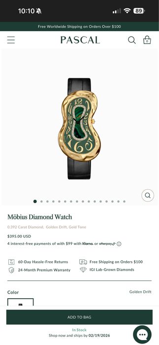 Ceas dama nou Pascal Möbius Diamond Watch, nou , in tiple