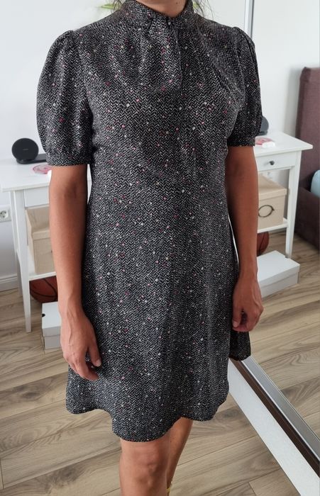 Rochie scurta cu imprimeu spic de grau