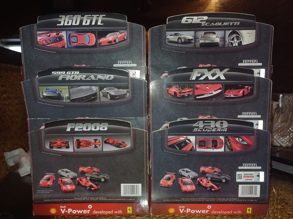 Серия колички Шел Ферари  6 броя комплект