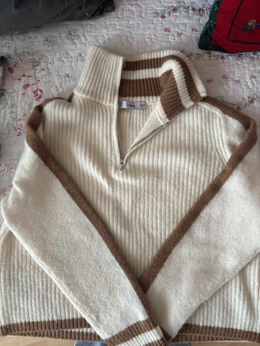 Пуловер с цип Mango