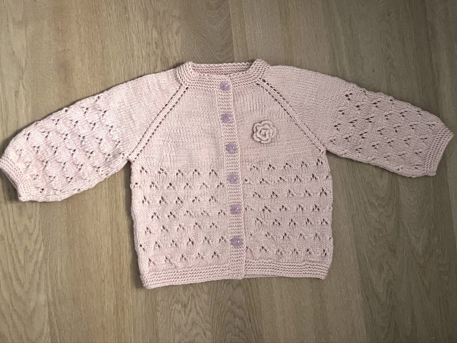 Pulover/Cardigan handmade fetiță 3-4 ani  / jacket roz pastel