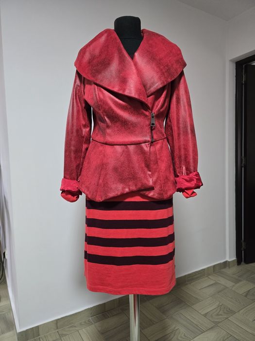Rochie roșie  cu dungi bordo Scoth&Soda, mas. M
